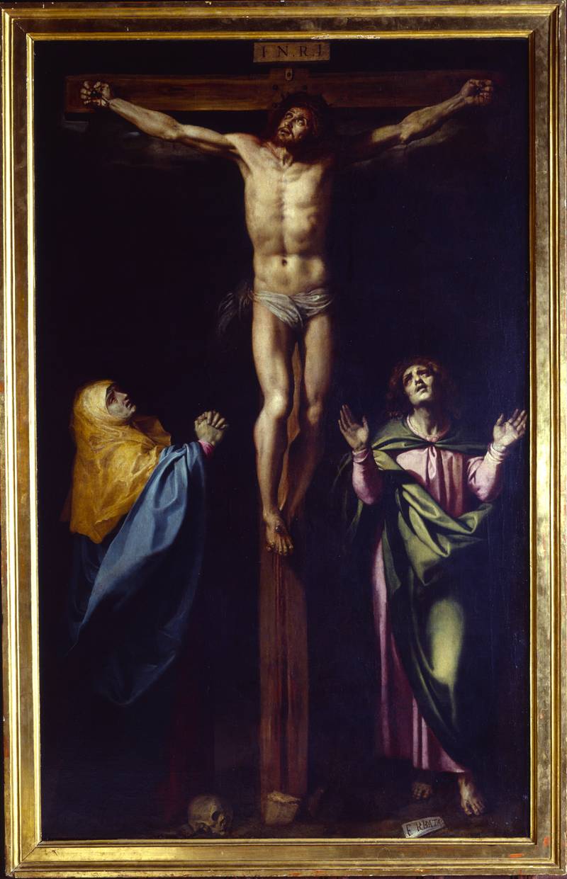 Francisco Ribalta. Crist crucificat amb la Mare de Déu i Sant Joan. Segle XVII